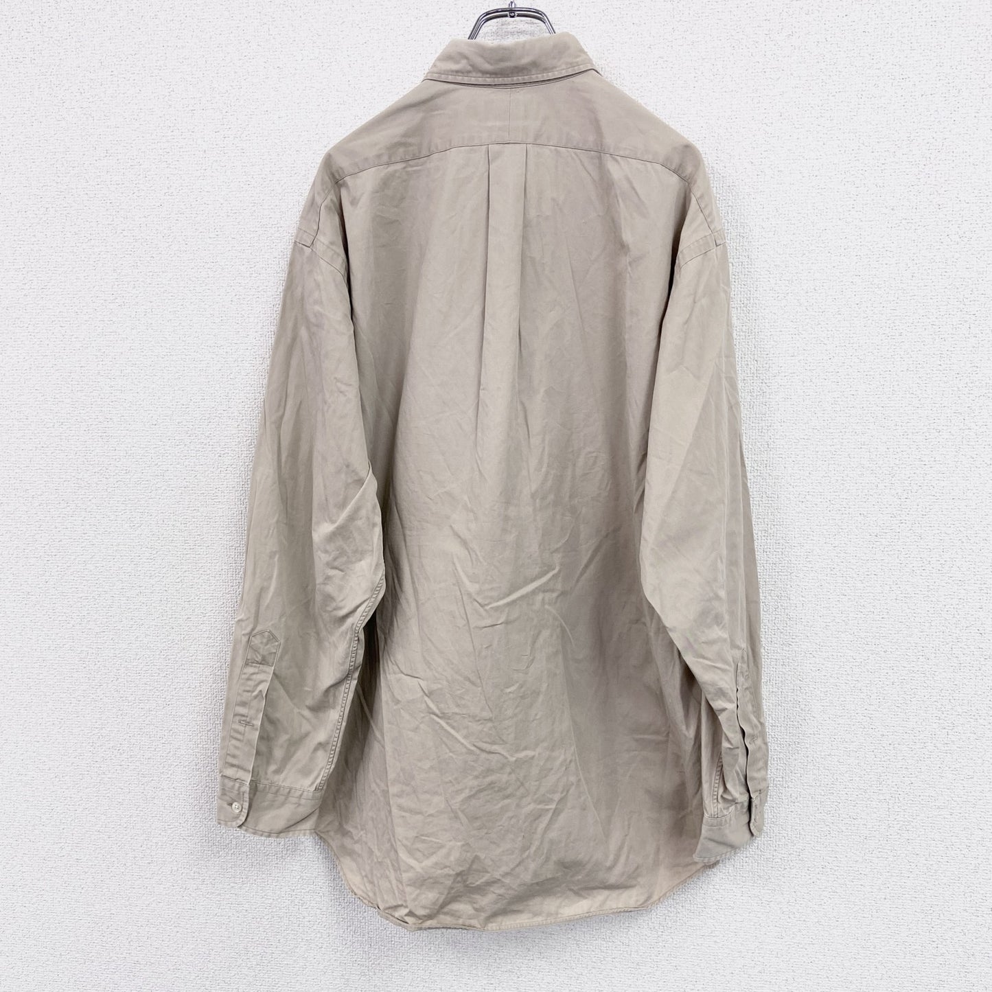 90s　Ralph Lauren　ラルフローレン　BLAKE　長袖ボタンダウンシャツ　ヴィンテージ　ベージュ　Lサイズ