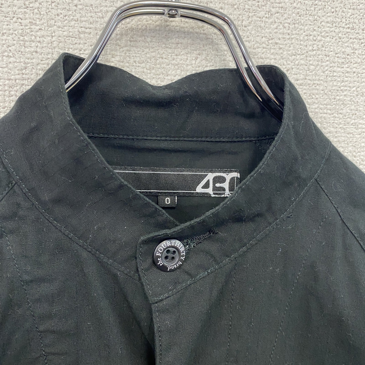 430　フォーサーティー　BMX　長袖スタンドカラーシャツジャケット　カバーオール　比翼仕立て　黒　ブラック　0サイズ　古着