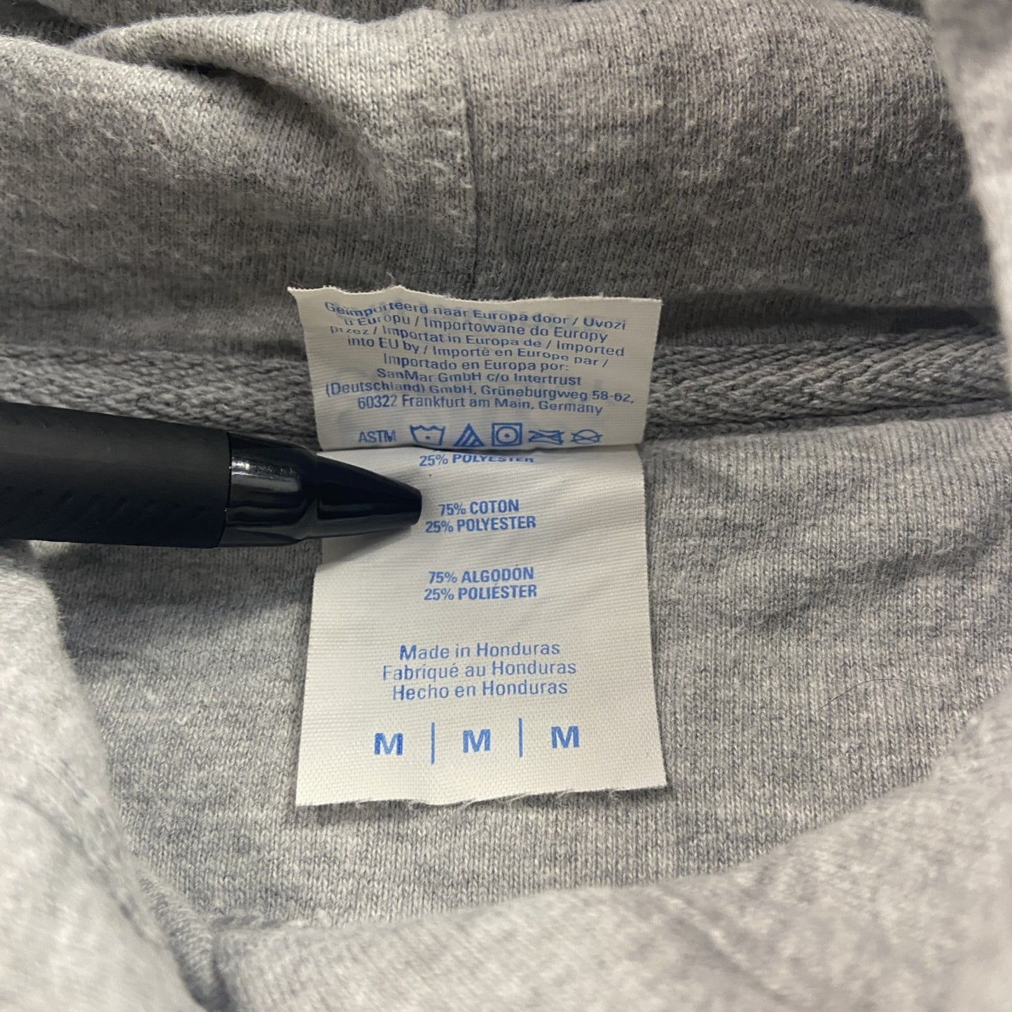 PORT&CCOMPANY　スウェットパーカー/フーディー　カレッジタイプ　灰色　グレー　Ｍサイズ