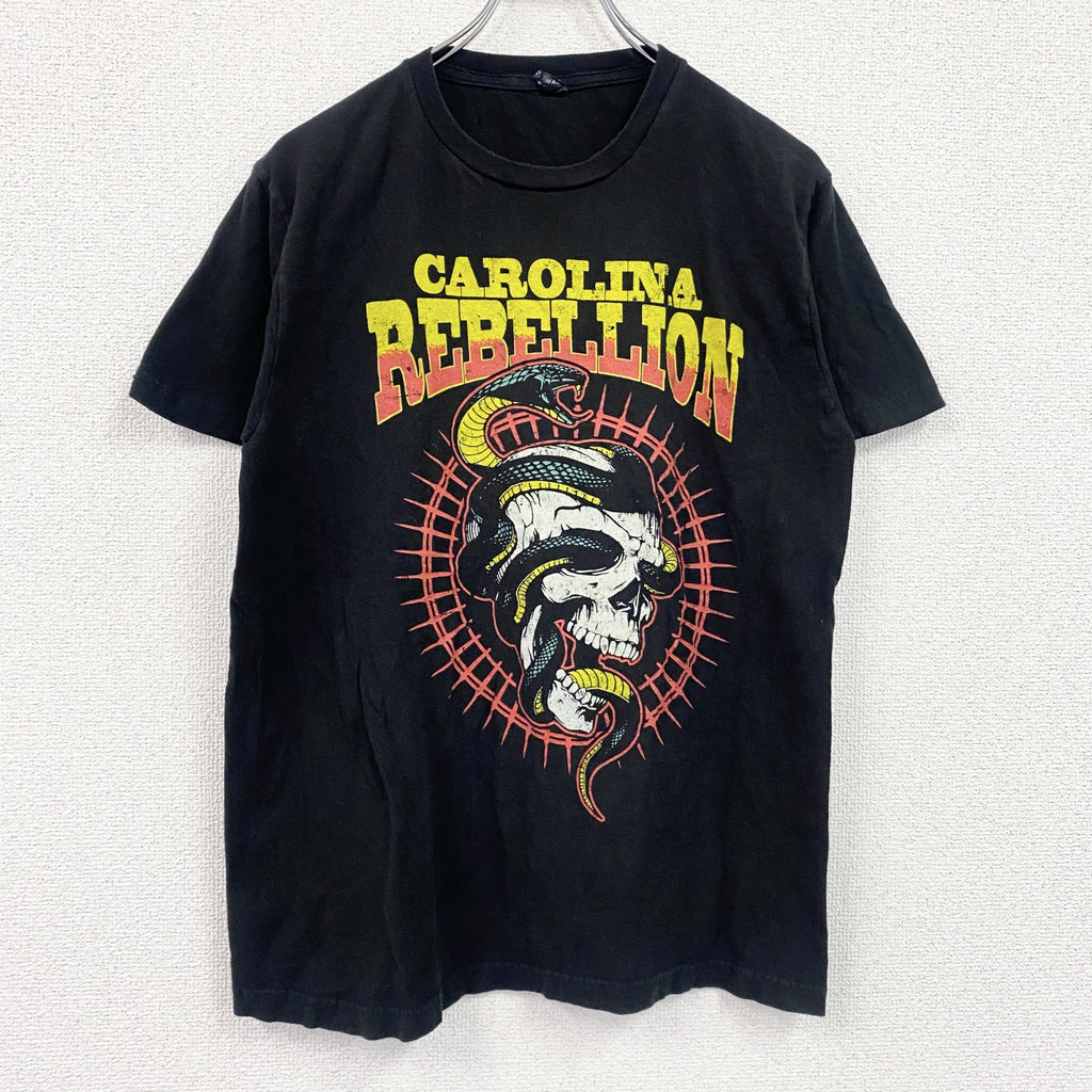 tultex　CAROLINA REBELLION　半袖プリントTシャツ　音楽T　黒　ブラック　Mサイズ　古着