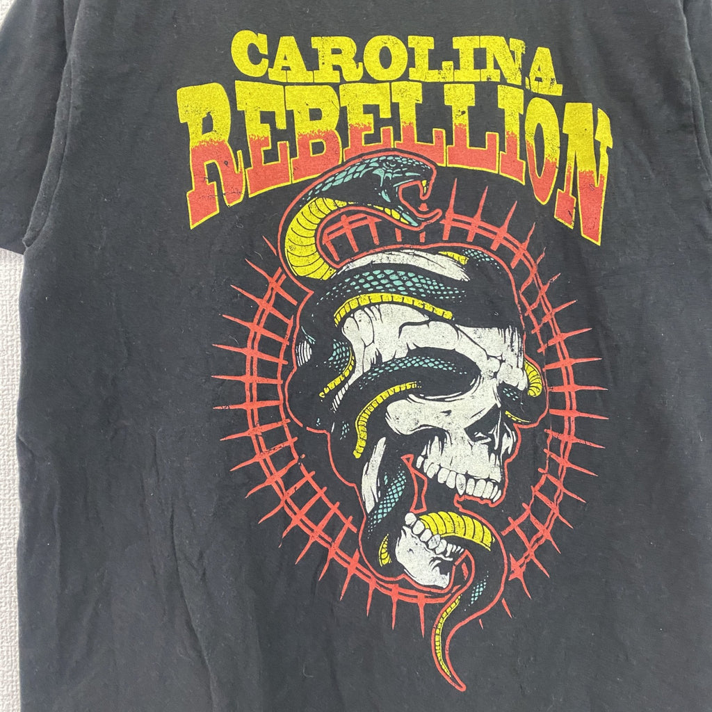 tultex　CAROLINA REBELLION　半袖プリントTシャツ　音楽T　黒　ブラック　Mサイズ　古着