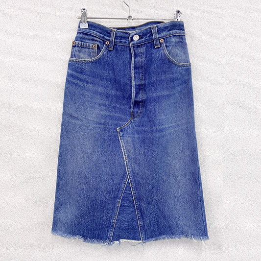 ～90s　Levi’ｓ　リーバイス　デニムスカート　スリット入り　リメイク　再構築　インディゴ　W25サイズ