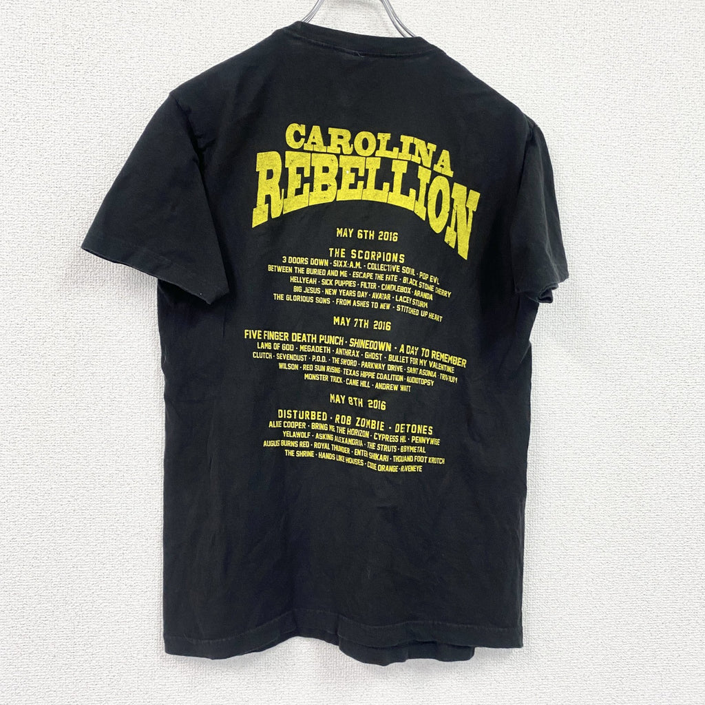 tultex　CAROLINA REBELLION　半袖プリントTシャツ　音楽T　黒　ブラック　Mサイズ　古着