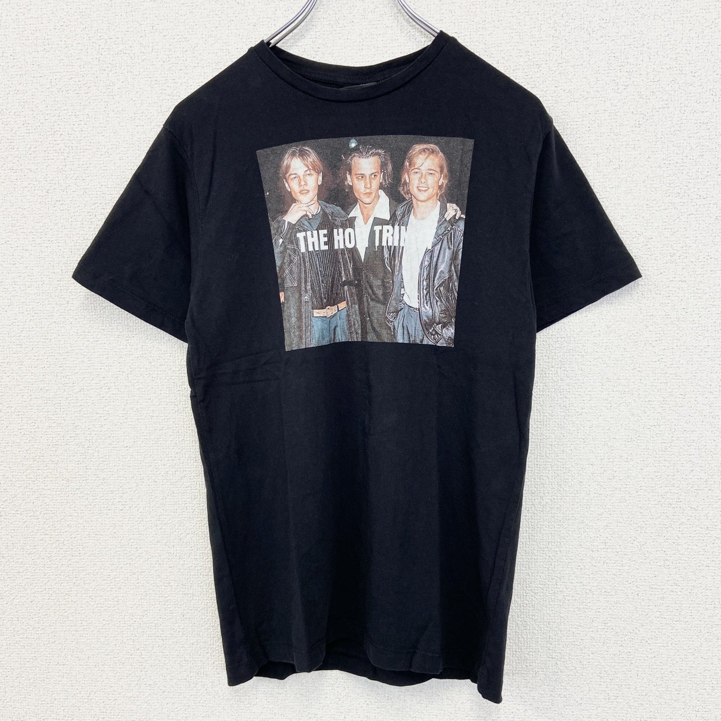 古着 used　DeinDesign.　半袖プリントTシャツ　ハリウッド俳優　カジュアルデザイン　シティーボーイ　黒　Sサイズ