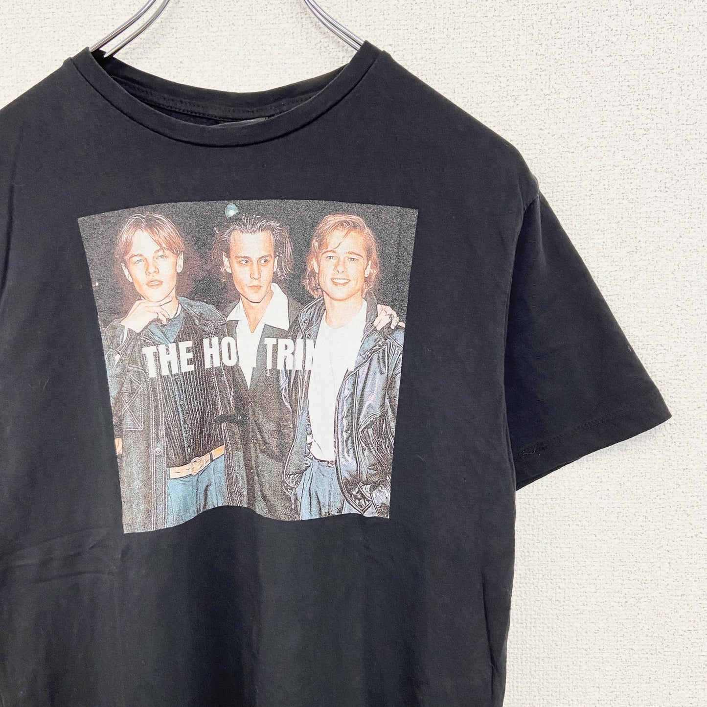 古着 used　DeinDesign.　半袖プリントTシャツ　ハリウッド俳優　カジュアルデザイン　シティーボーイ　黒　Sサイズ