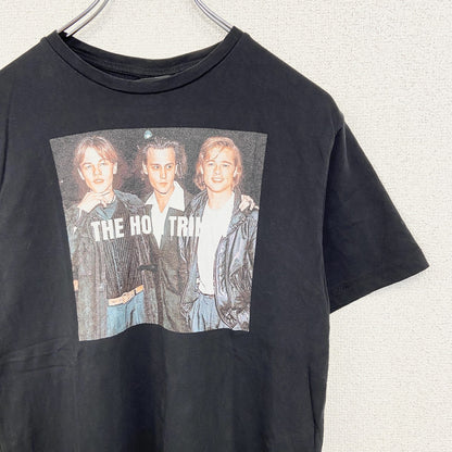 古着 used　DeinDesign.　半袖プリントTシャツ　ハリウッド俳優　カジュアルデザイン　シティーボーイ　黒　Sサイズ