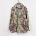 90s　UNITED COLORS OF BENETTON　ベネトン　長袖パッチワークシャツ　総柄　マルチカラー　　ヴィンテージ　古着