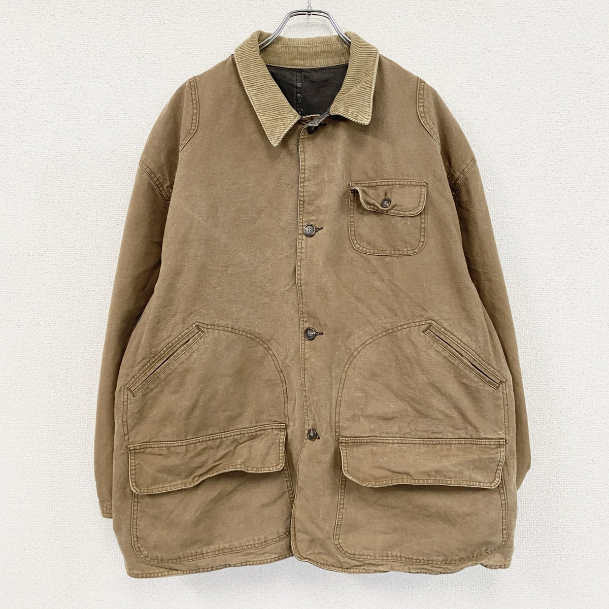 80s～　Thornton Bay　ソーントンベイ　ハンティングジャケット　リバーシブル　10つポケット　ブラウン　Lサイズ　　ヴィンテージ　古着