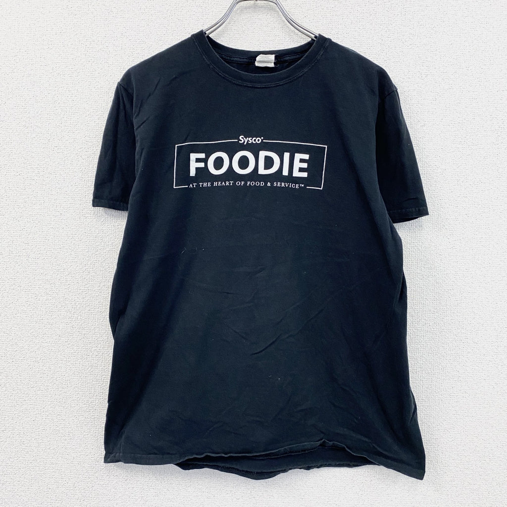 GILDAN　ギルダン　半袖プリントTシャツ　Sysco　企業ロゴ　クルーネック　黒　ブラック　Lサイズ　古着