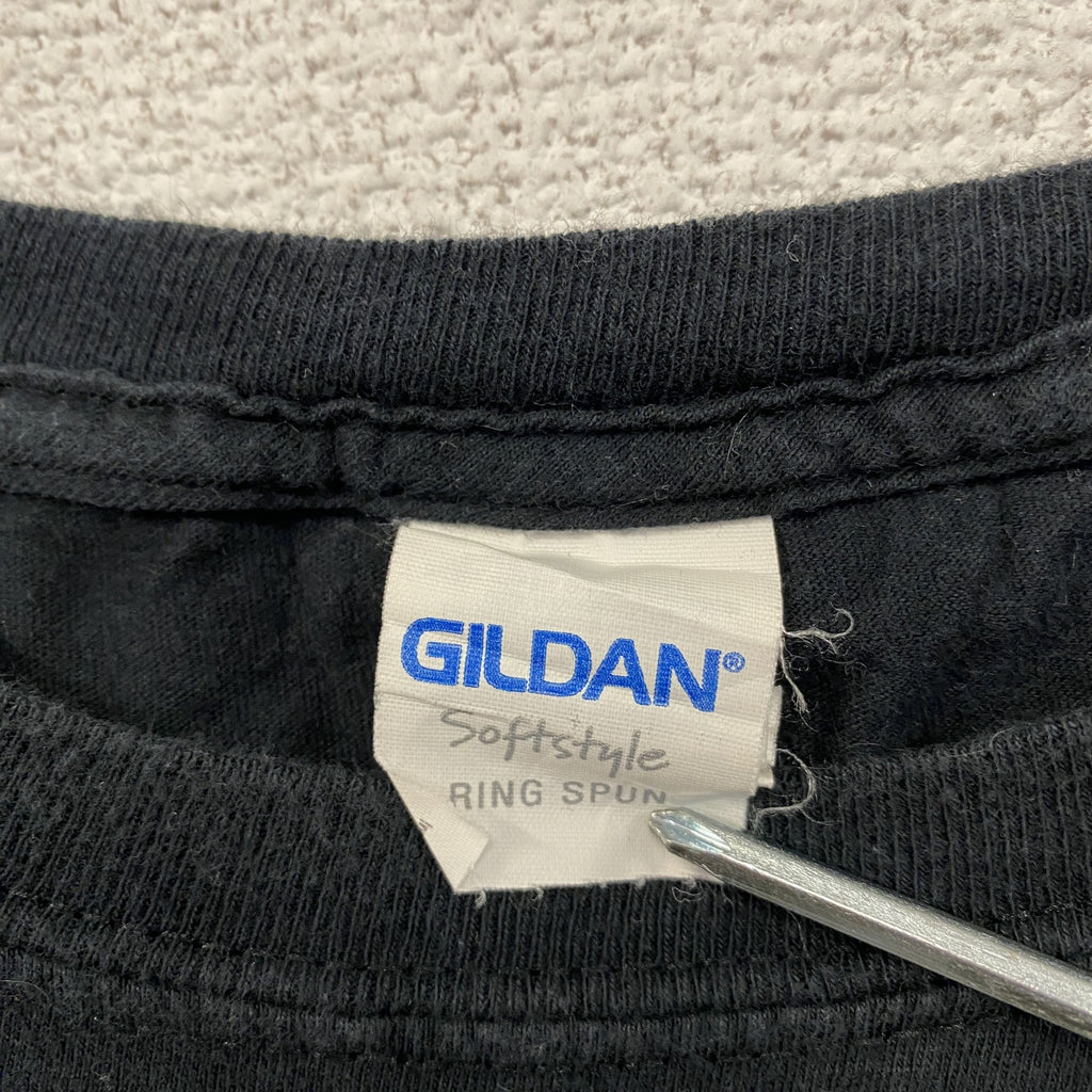GILDAN　ギルダン　半袖プリントTシャツ　Sysco　企業ロゴ　クルーネック　黒　ブラック　Lサイズ　古着