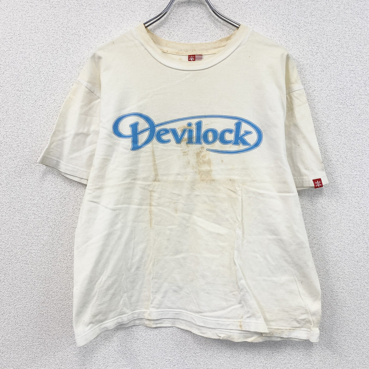Devilock　デビロック　半袖プリントTシャツ　白　ホワイト　Lサイズ　古着