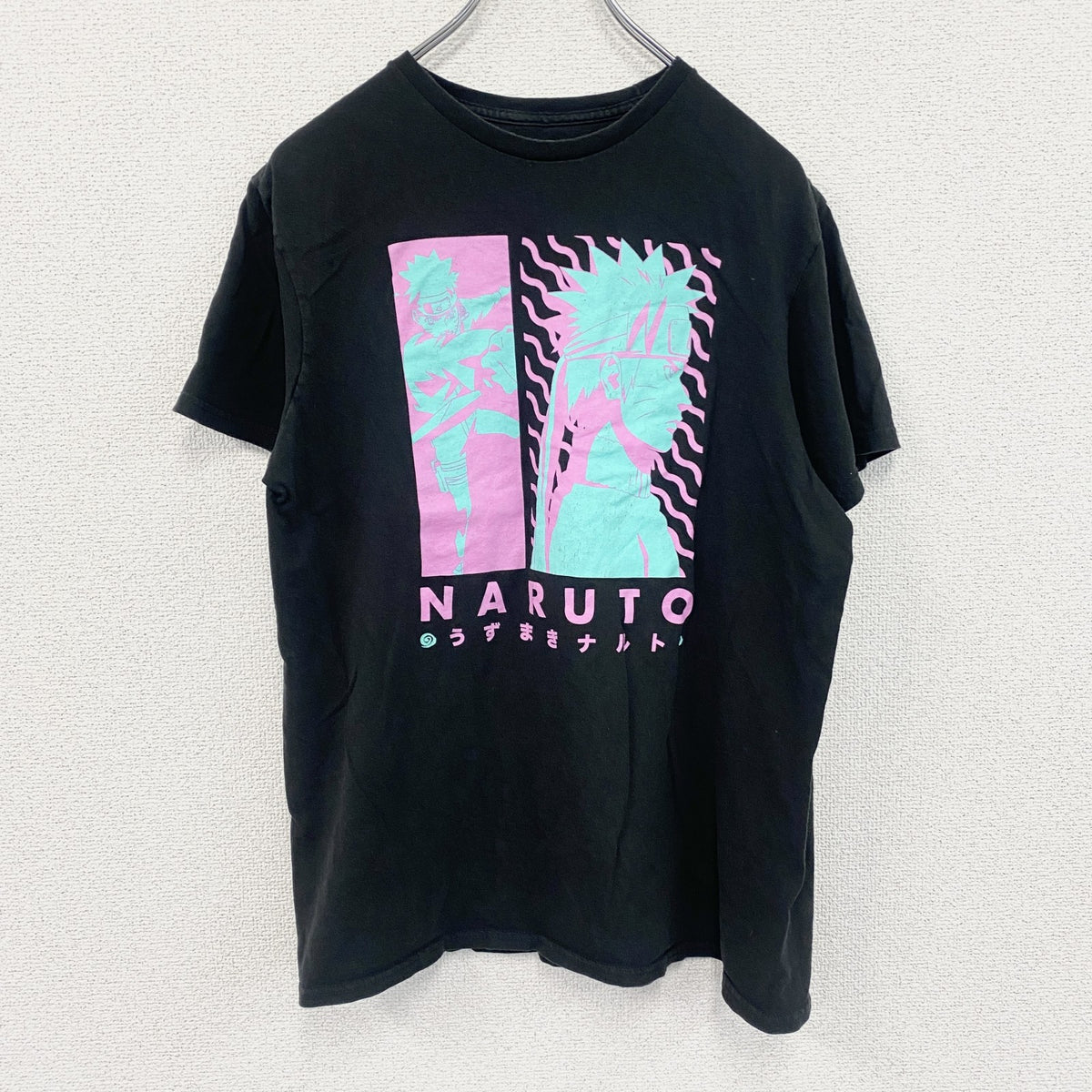 NARUTO　ナルト疾風伝　半袖アニメプリントTシャツ　ブラック　Mサイズ　古着
