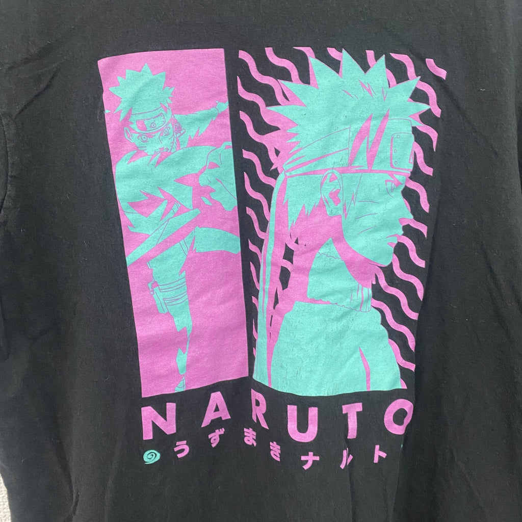 NARUTO　ナルト疾風伝　半袖アニメプリントTシャツ　ブラック　Mサイズ　古着