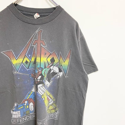 古着 used　ALSTYLE　半袖プリントTシャツ　クルーネック　Voltron　ゴライオン　アニメ　グレー　春夏服　Mサイズ