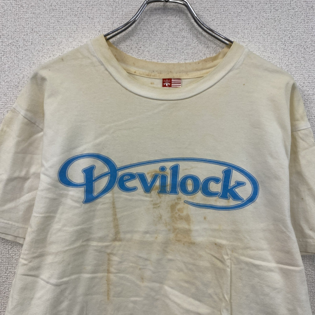 Devilock　デビロック　半袖プリントTシャツ　白　ホワイト　Lサイズ　古着