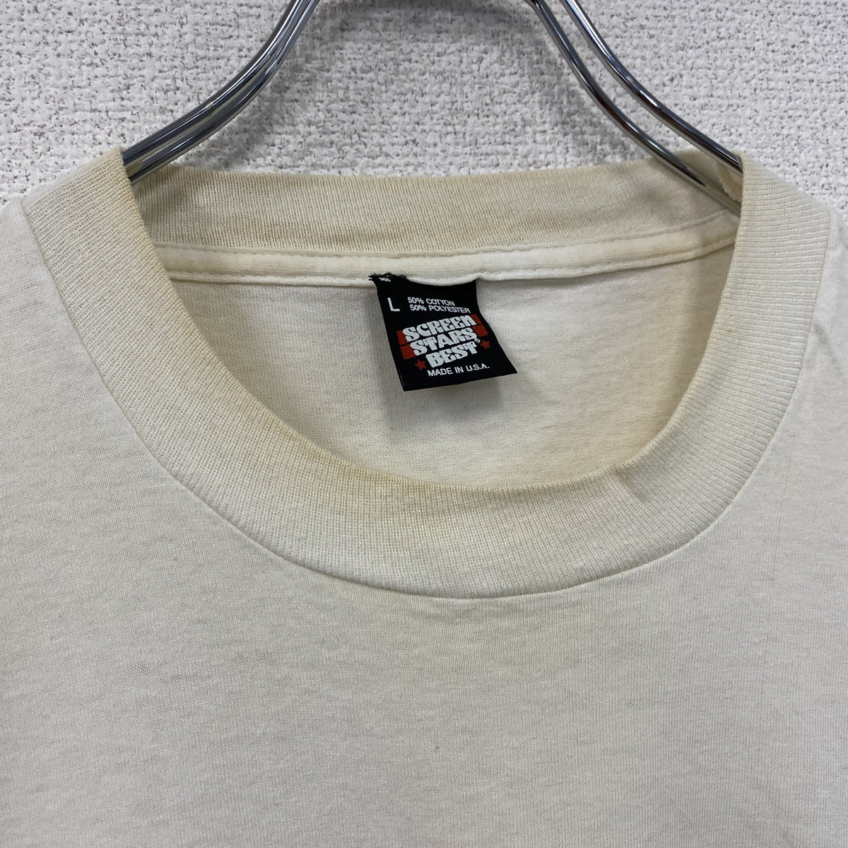 SCREEN STARS　スクリーンスターズ　半袖プリントTシャツ　シングルステッチ　白　ホワイト　Lサイズ　古着