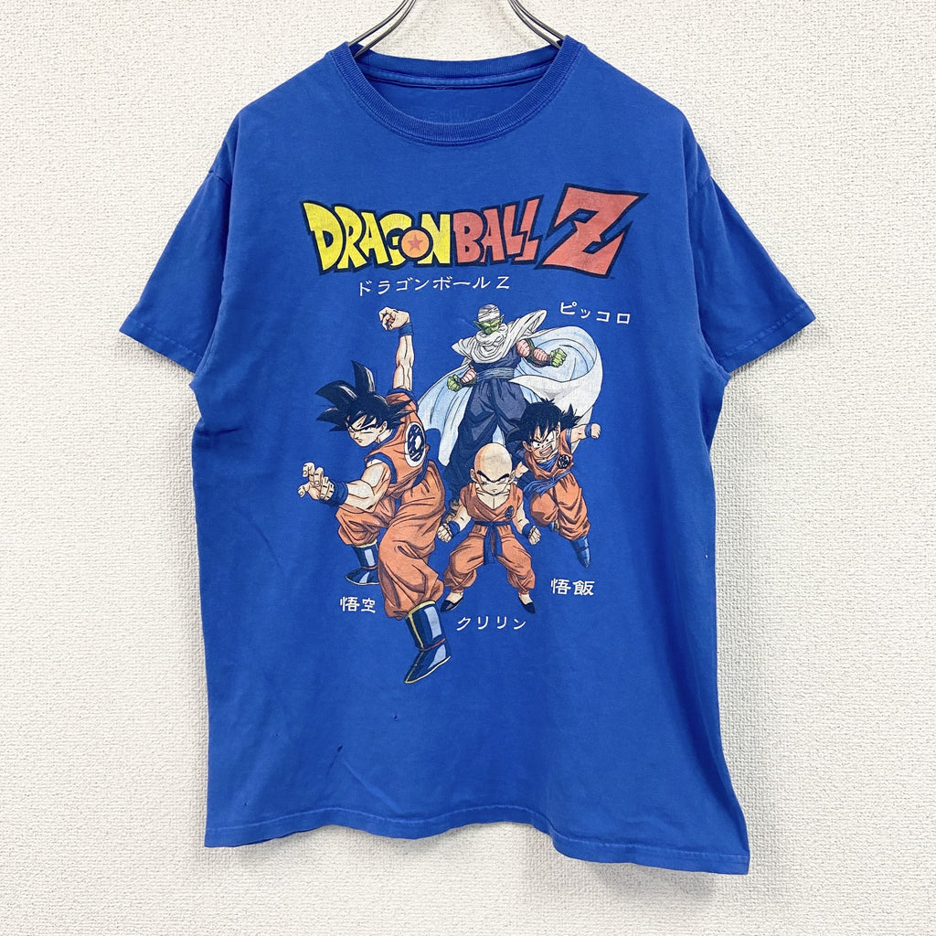DRAGONBALL Z　ドラゴンボール　孫悟空　ピッコロ　半袖プリントTシャツ　アニメT　キャラクターT　青　ブルー　Mサイズ　古着