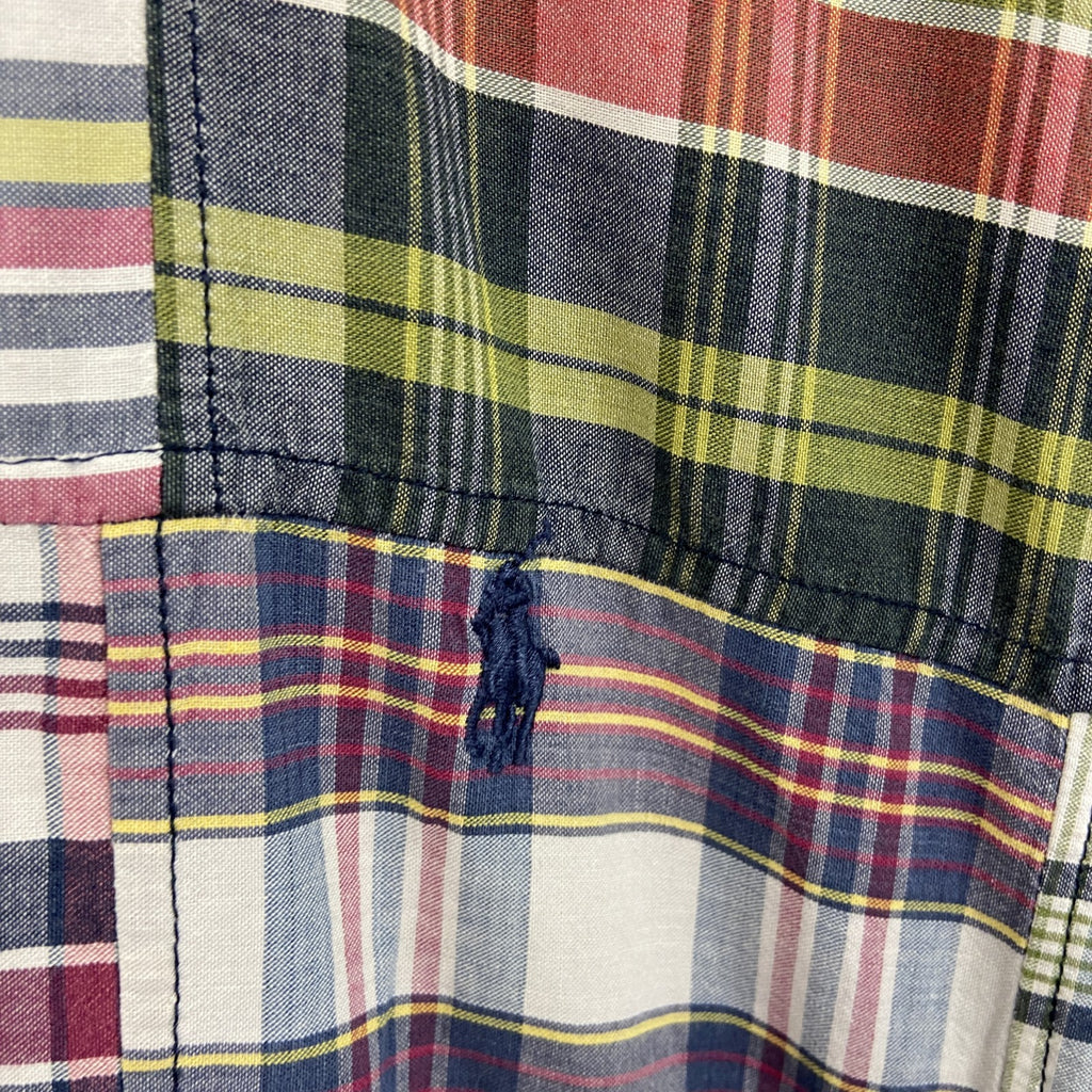 90s　Ralph Lauren　ラルフローレン　CUSTOM FIT　長袖ボタンダウンシャツ　チェック柄　Lサイズ　　ヴィンテージ　古着