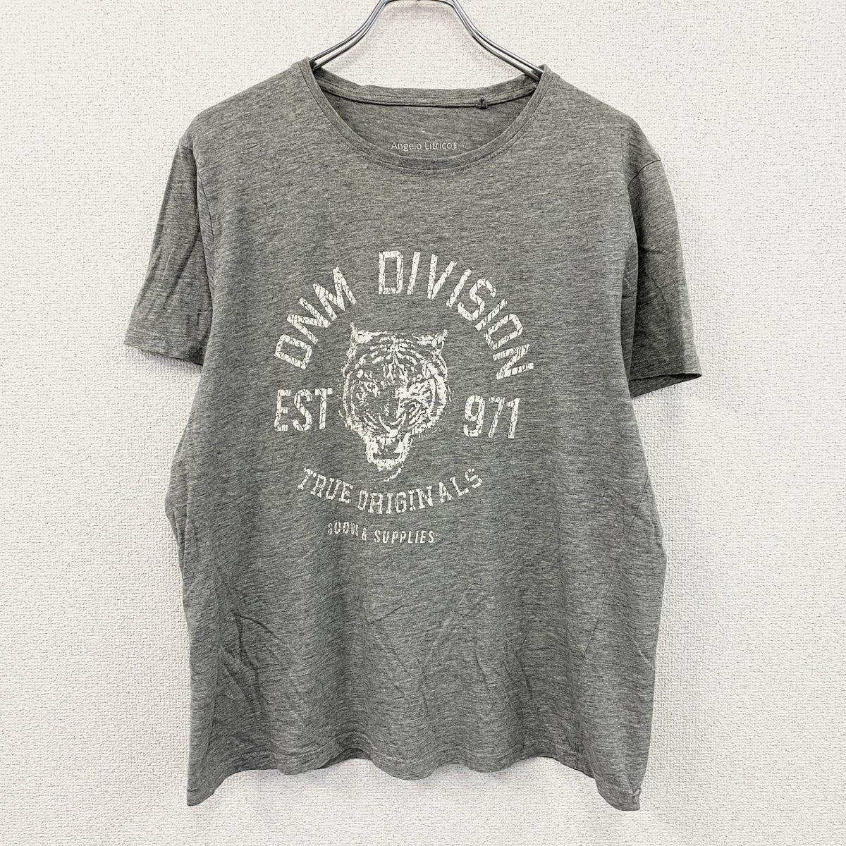 Angelo Litrico　アンジェロリトリコ　半袖プリントTシャツ　グレー　灰色　Lサイズ　古着