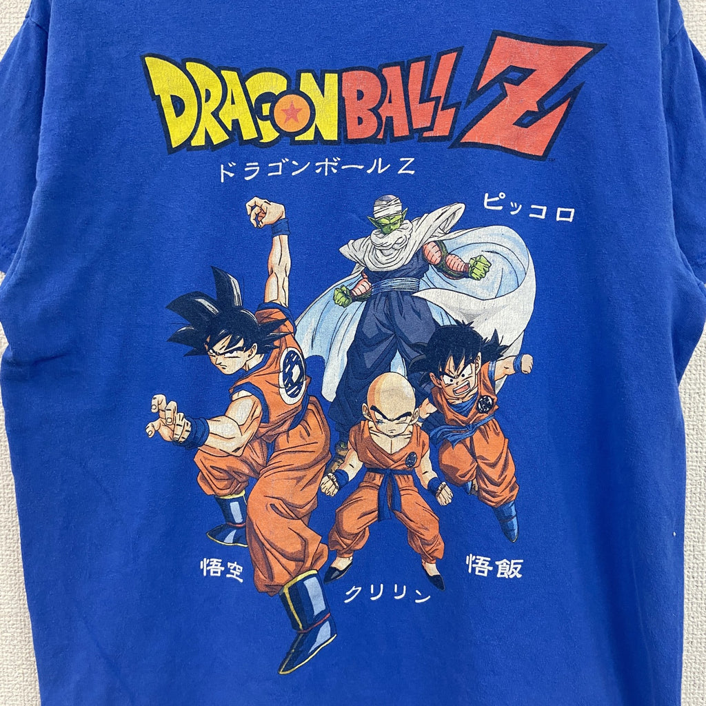 DRAGONBALL Z　ドラゴンボール　孫悟空　ピッコロ　半袖プリントTシャツ　アニメT　キャラクターT　青　ブルー　Mサイズ　古着