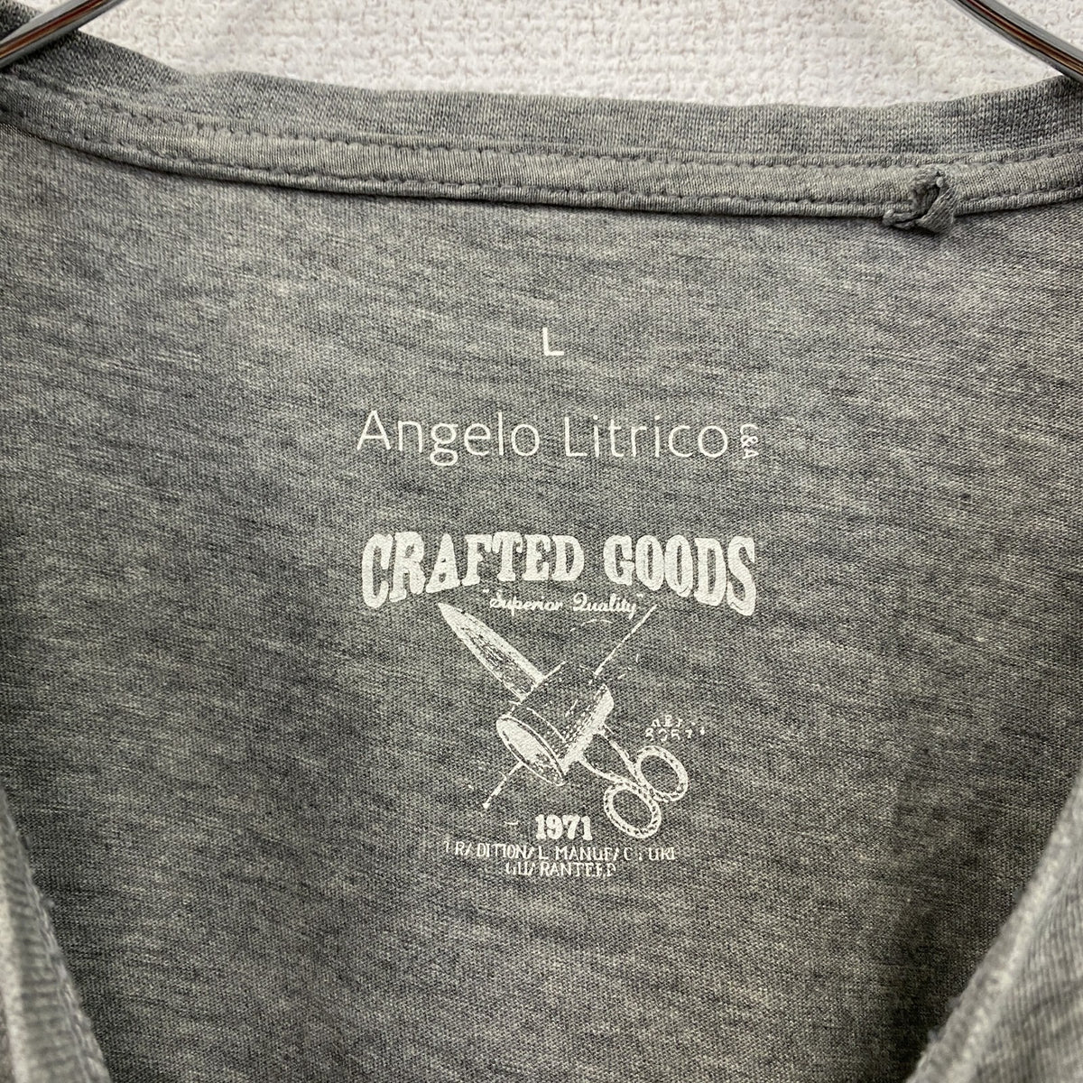 Angelo Litrico　アンジェロリトリコ　半袖プリントTシャツ　グレー　灰色　Lサイズ　古着