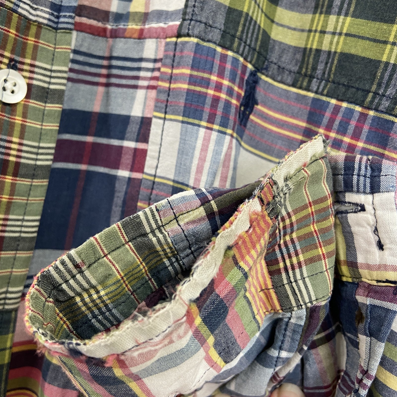 90s　Ralph Lauren　ラルフローレン　CUSTOM FIT　長袖ボタンダウンシャツ　チェック柄　Lサイズ　　ヴィンテージ　古着