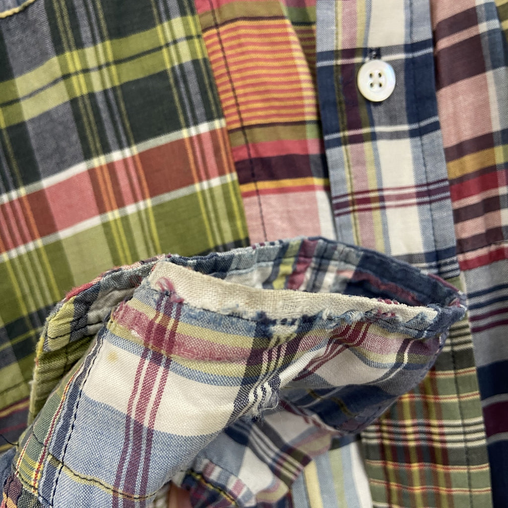 90s　Ralph Lauren　ラルフローレン　CUSTOM FIT　長袖ボタンダウンシャツ　チェック柄　Lサイズ　　ヴィンテージ　古着