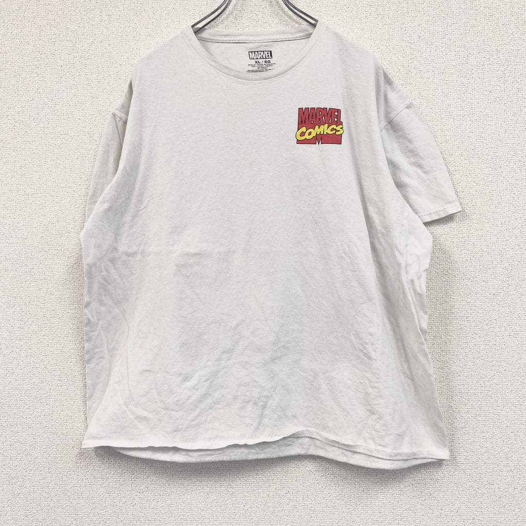 MARVEL　マーベル　Avengers　アベンジャーズ　半袖プリントTシャツ　アニメT　キャラクターT　白　ホワイト　XLサイズ　古着
