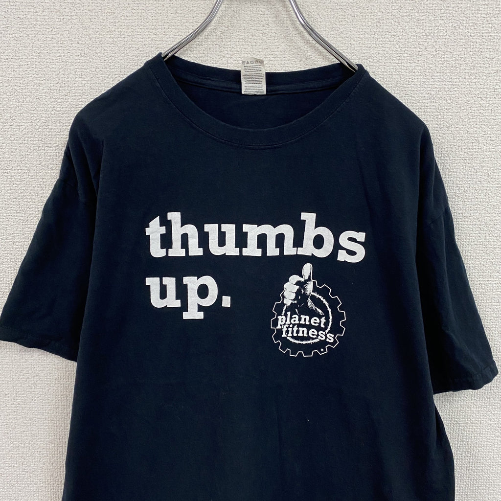 古着 used　FRUIT OF THE LOOM　フルーツオブザルーム　半袖プリントTシャツ　企業Ｔ　黑　ブラック　Lサイズ カットソー メンズ コットン 古着