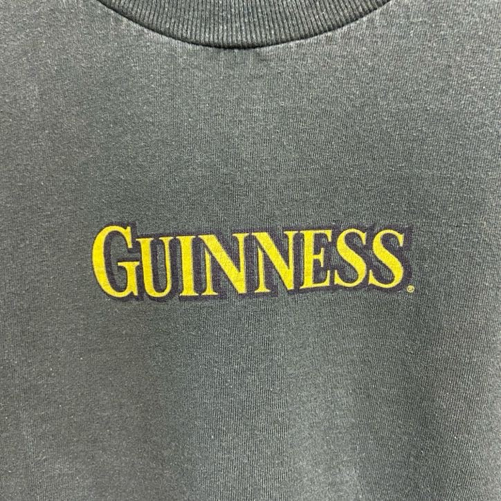 古着 used　GUINNESS　ギネス　半袖プリントTシャツ　クルーネック　バックプリント　緑　グリーン　Lサイズ