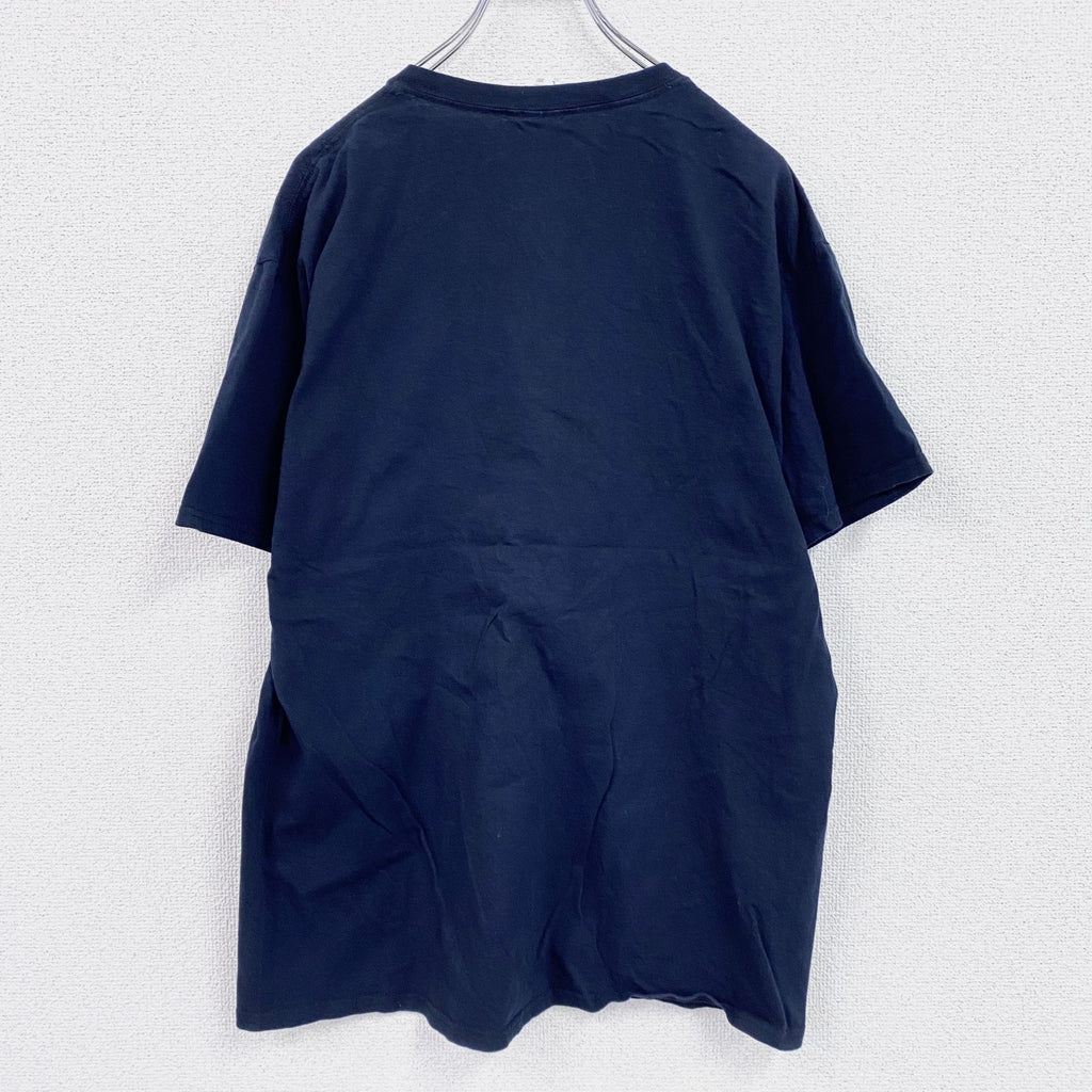 古着 used　FRUIT OF THE LOOM　フルーツオブザルーム　半袖プリントTシャツ　企業Ｔ　黑　ブラック　Lサイズ カットソー メンズ コットン 古着