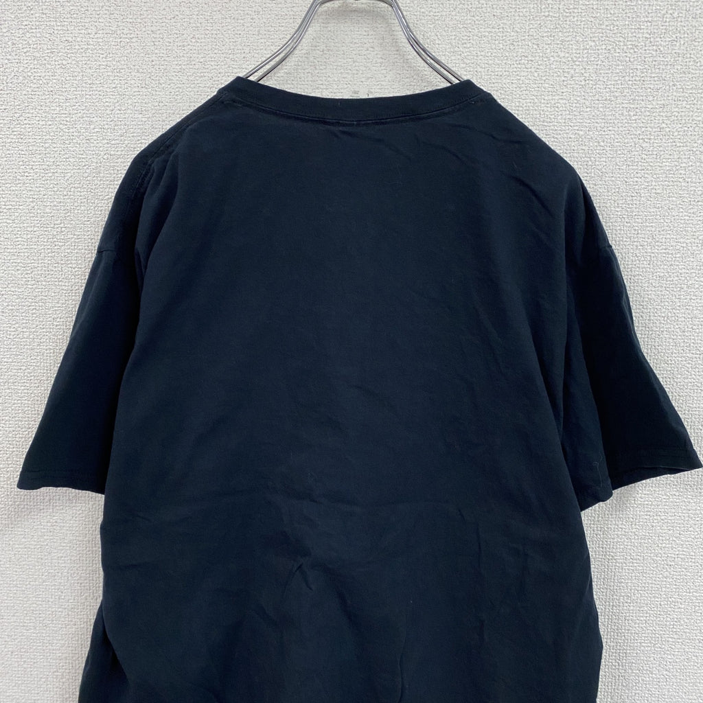 古着 used　FRUIT OF THE LOOM　フルーツオブザルーム　半袖プリントTシャツ　企業Ｔ　黑　ブラック　Lサイズ カットソー メンズ コットン 古着