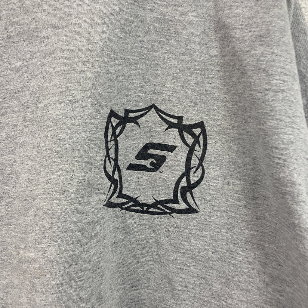 Hanes　ヘインズ　半袖プリントTシャツ　ワンポイント　灰色　グレー　2XLサイズ　古着