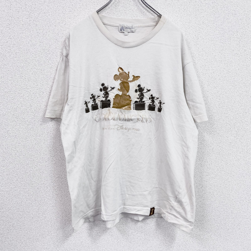 Disney　ディズニー　Mickey Mouse　ミッキーマウス　半袖Tシャツ　白　ホワイト　XLサイズ　　古着