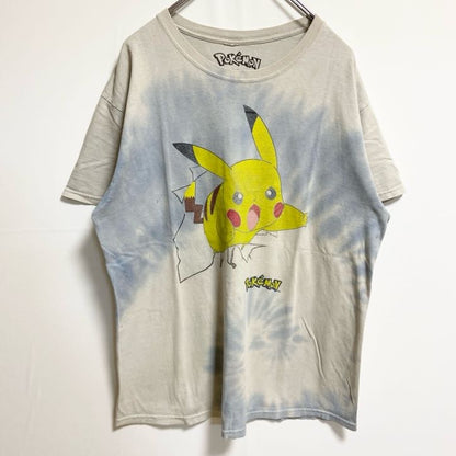 古着 used　POKEMON　ポケモン　半袖プリントタイダイ柄Tシャツ　クルーネック　ピカチュウ　公式　オフィシャル　Lサイズ