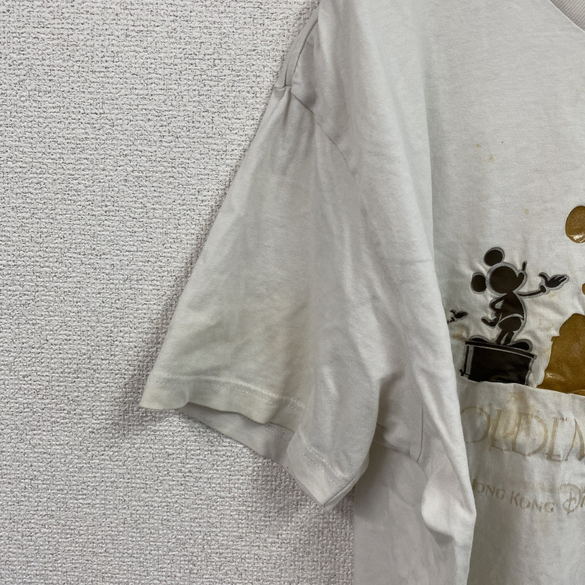 Disney　ディズニー　Mickey Mouse　ミッキーマウス　半袖Tシャツ　白　ホワイト　XLサイズ　　古着