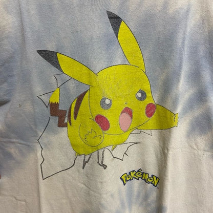 古着 used　POKEMON　ポケモン　半袖プリントタイダイ柄Tシャツ　クルーネック　ピカチュウ　公式　オフィシャル　Lサイズ