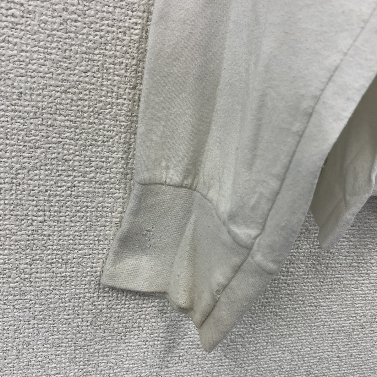 長袖Tシャツ/ロンT　白　ホワイト　XLサイズ カットソー メンズ コットン 古着