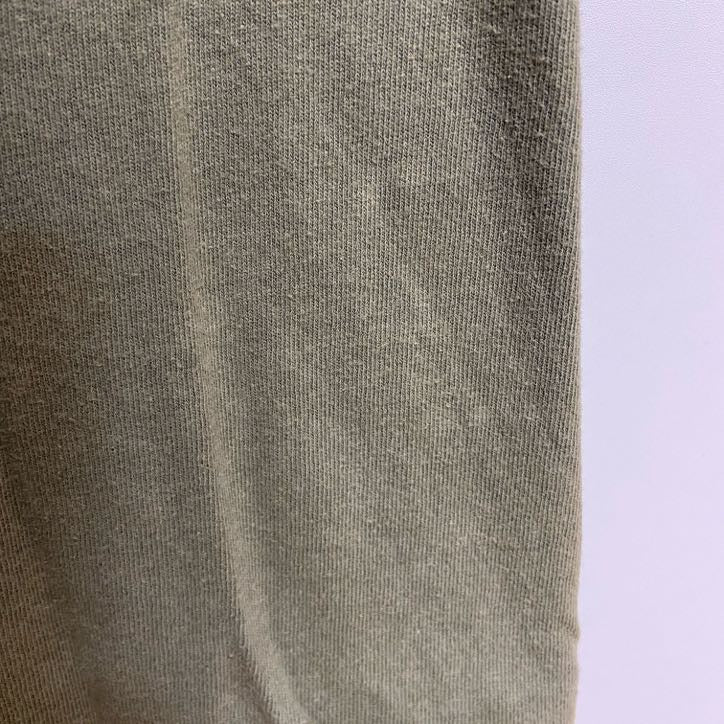 半袖プリントロゴTシャツ　クルーネック　PUTITALL ONTHELINE　カーキ　緑　グリーン　レトロ　Lサイズ　古着