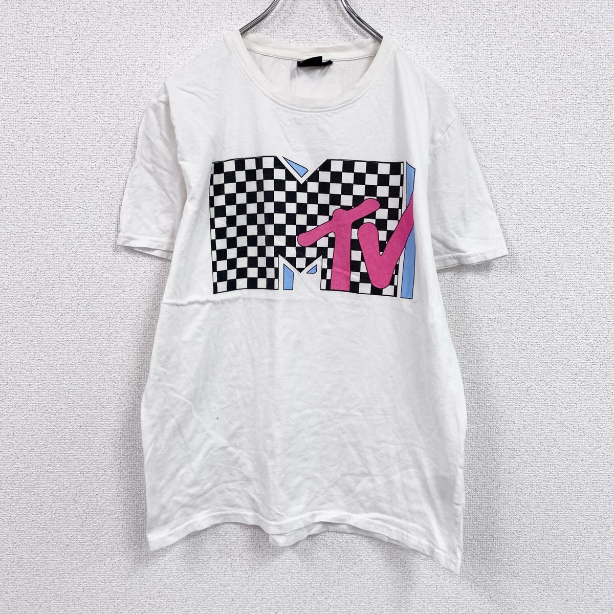 MTV　半袖プリントTシャツ　ロゴプリント　白　ホワイト　Lサイズ　　古着