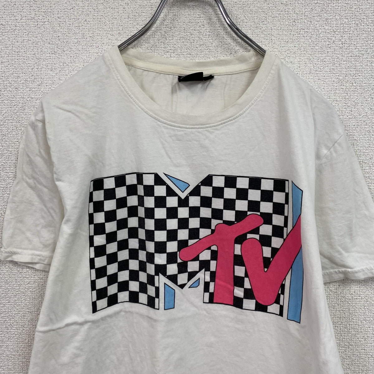 MTV　半袖プリントTシャツ　ロゴプリント　白　ホワイト　Lサイズ　　古着