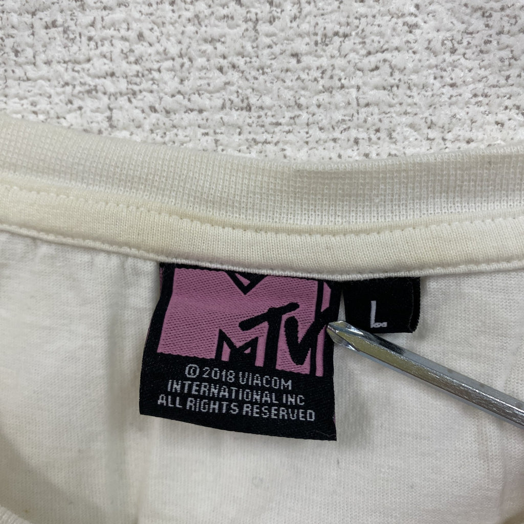 MTV　半袖プリントTシャツ　ロゴプリント　白　ホワイト　Lサイズ　　古着