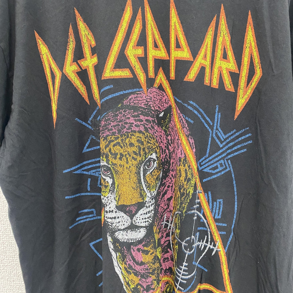DEF LEPARD　デフレパード　半袖音楽プリントTシャツ　ハードロック　ブラック　Sサイズ　古着