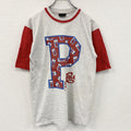 SIGNAL SPORT　シグナルスポーツ　半袖プリントTシャツ　シングルステッチ　霜降りグレー　Mサイズ カットソー メンズ コットン 古着