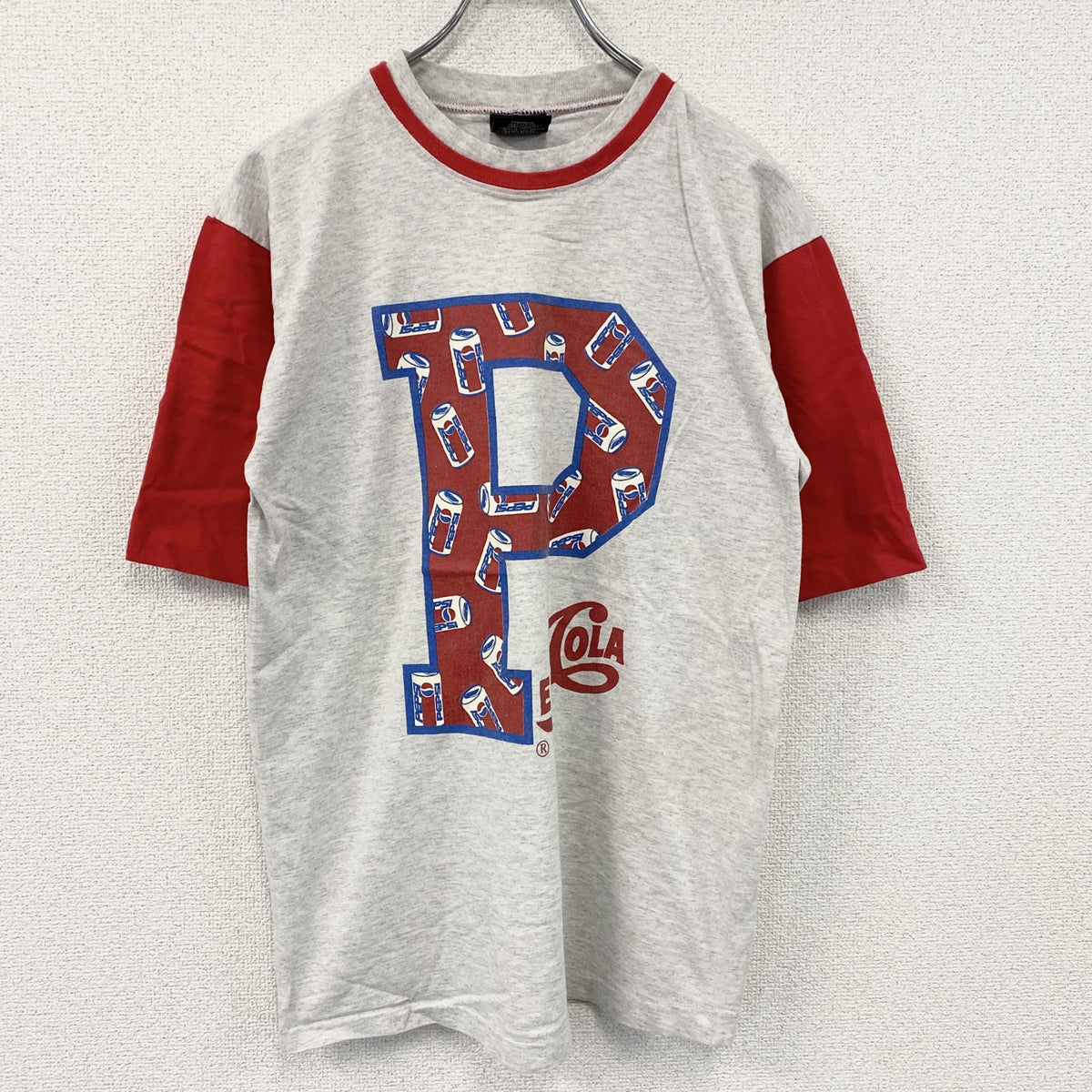SIGNAL SPORT　シグナルスポーツ　半袖プリントTシャツ　シングルステッチ　霜降りグレー　Mサイズ カットソー メンズ コットン 古着