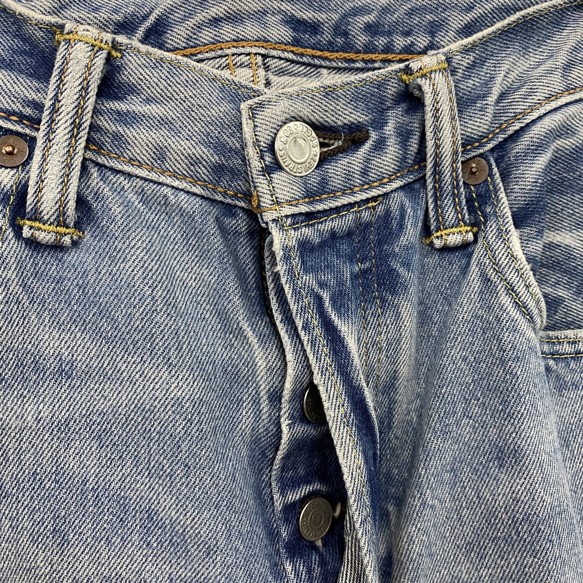Levi’s　リーバイス　501　デニムパンツ/ジーンズ　リメイク加工　縦落ち　ボタンフライ　インディゴ　W30サイズ　古着