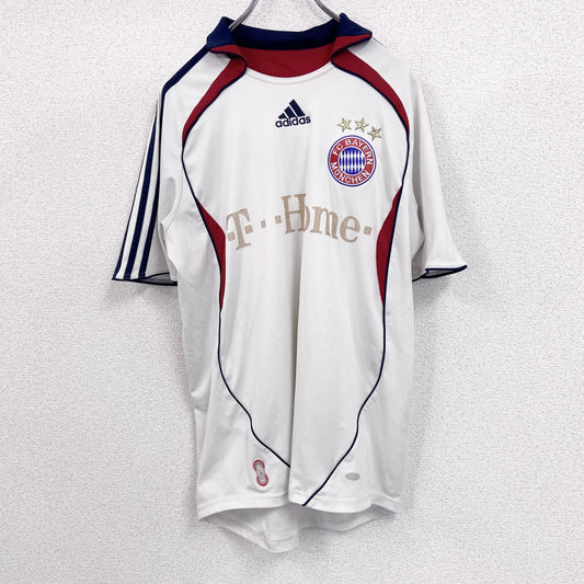 00s　adidas　アディダス　BAVERN MUCHEN　ゲームシャツ　ヴィンテージ　白　ホワイト　Mサイズ