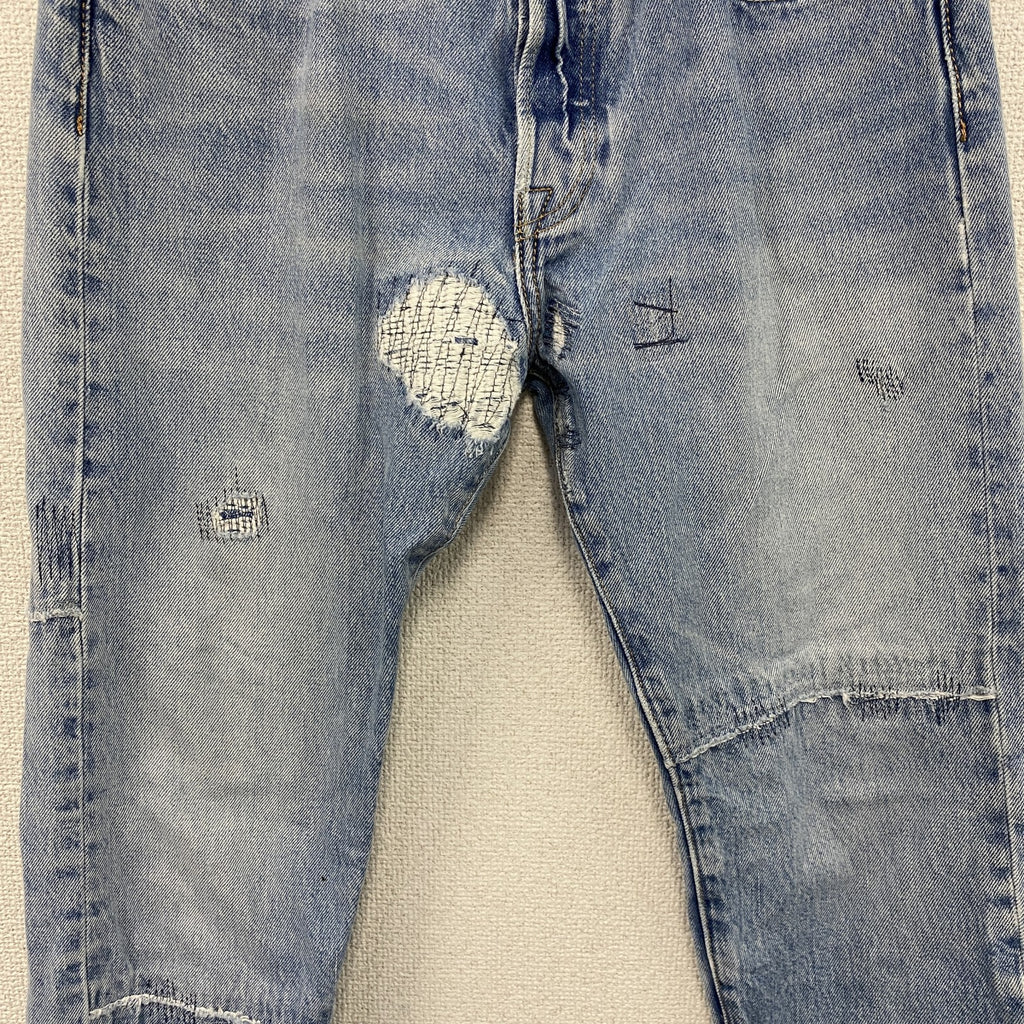 Levi’s　リーバイス　501　デニムパンツ/ジーンズ　リメイク加工　縦落ち　ボタンフライ　インディゴ　W30サイズ　古着