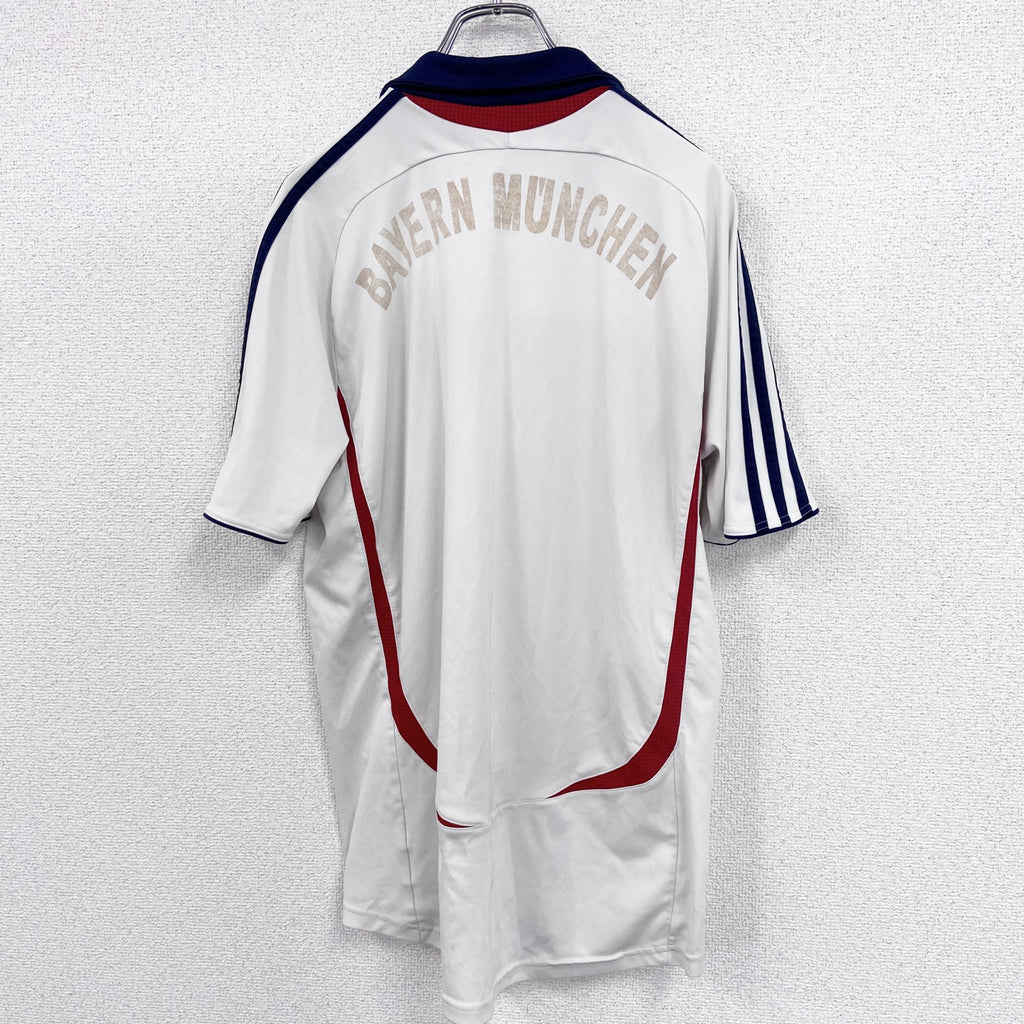 00s　adidas　アディダス　BAVERN MUCHEN　ゲームシャツ　ヴィンテージ　白　ホワイト　Mサイズ　古着