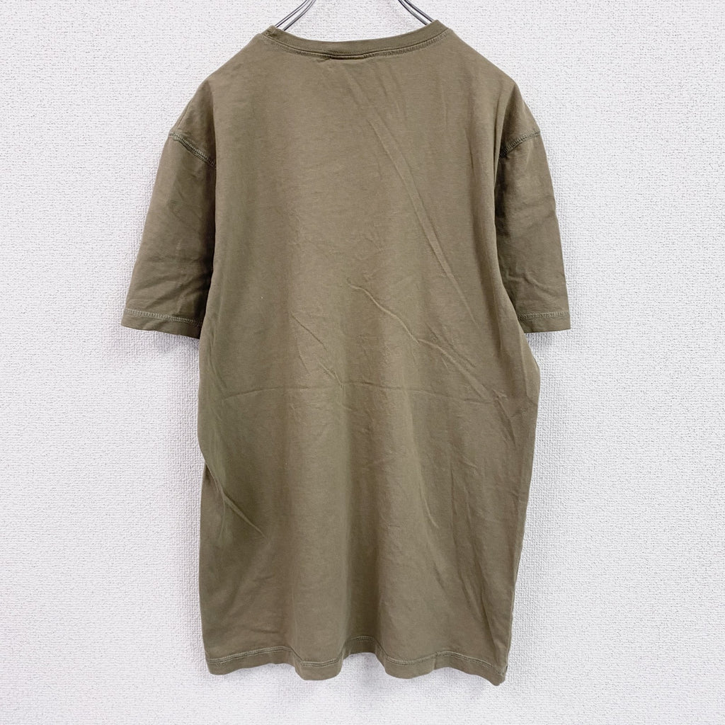 SOUTHERN　半袖プリントTシャツ　カーキ　XLサイズ カットソー メンズ 古着